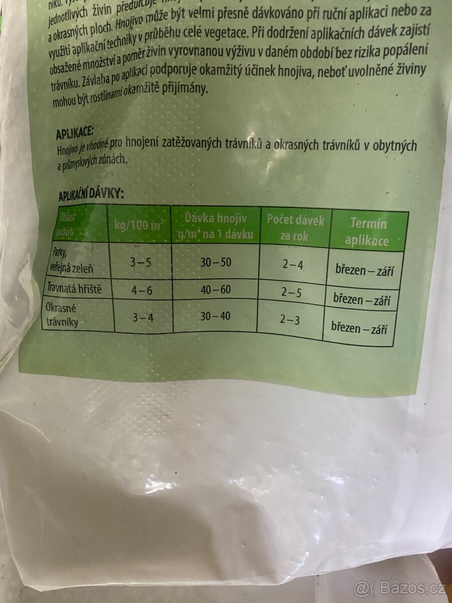 Trávníkové hnojivo NPK 15-5-5 +14S+2MgO+0,5 Fe - Obrázek 2